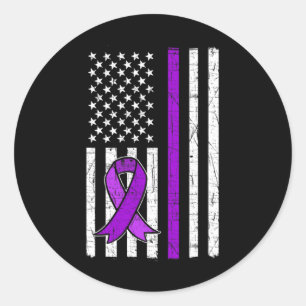 Sticker Rond Ruban Violet. Sensibilisation aux surdoses 5