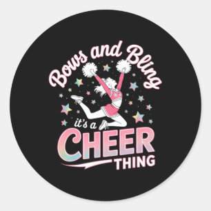 Sticker Rond Rubans et paillettes C'est une chose de cheerleadi