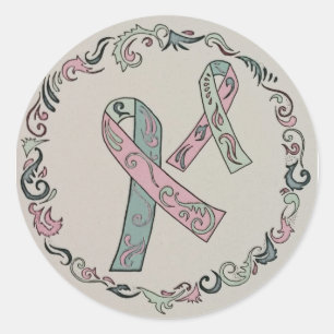 Sticker Rond Rubans métastatiques contre le cancer du sein