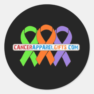 Sticker Rond Rubans pour une cause v5 - CancerApparelGifts.Com