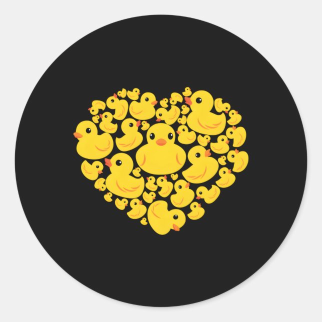 Sticker Rond Rubber Duck He Quack Ducky'S Day (Devant)
