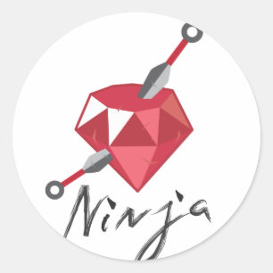 Sticker Rond Ruby Ninja Gemstone Geek