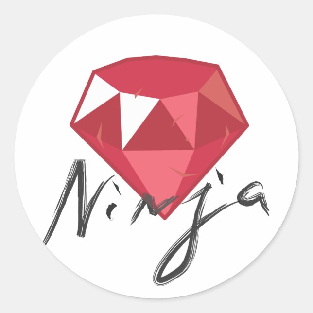 Sticker Rond Ruby Ninja Gemstone Geek (Devant)