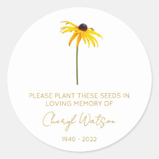 Sticker Rond Rudbeckia à yeux noirs | Paquet de graines de souv