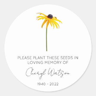 Sticker Rond Rudbeckia à yeux noirs | Paquet de graines de souv