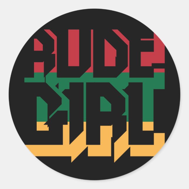 Sticker Rond Rude Girl (Devant)