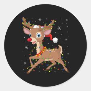 Sticker Rond Rudolph au nez rouge pour hommes femmes enfants C