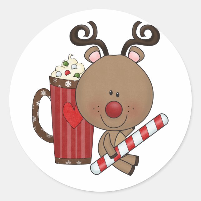 Sticker Rond Rudy Reindeer Au Cocoa (Devant)
