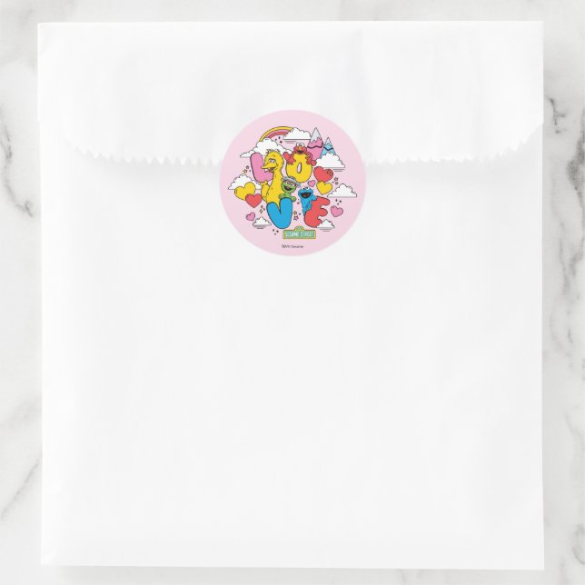Sticker Rond Rue Sésame | Amour (Sac)