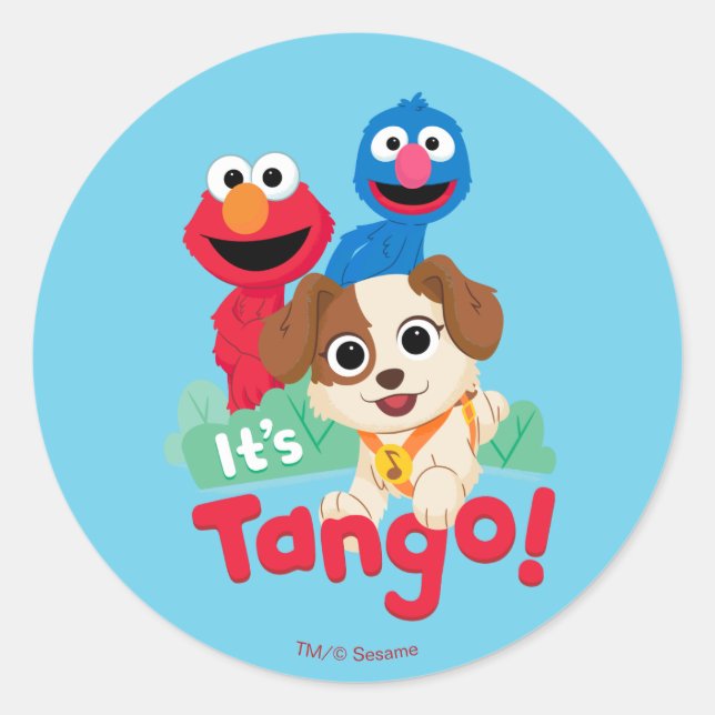 Sticker Rond Rue Sésame | C'est Tango avec Elmo et Grover (Devant)