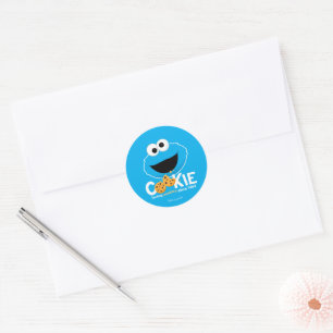 Sticker Rond Rue Sésame Cookie Monster Lookies
