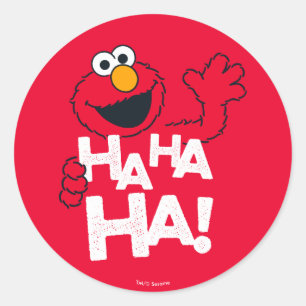 Sticker Rond Rue Sésame Elmo - Ha Ha Ha Ha !