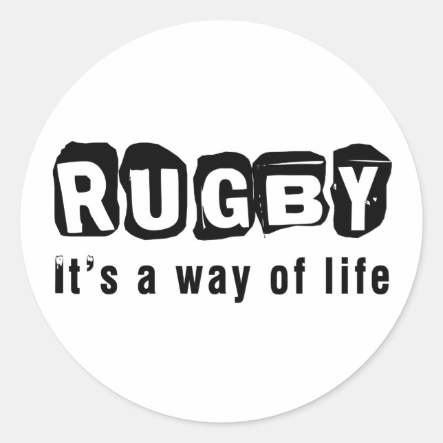 Sticker Rond Rugby C'est un mode de vie (Devant)