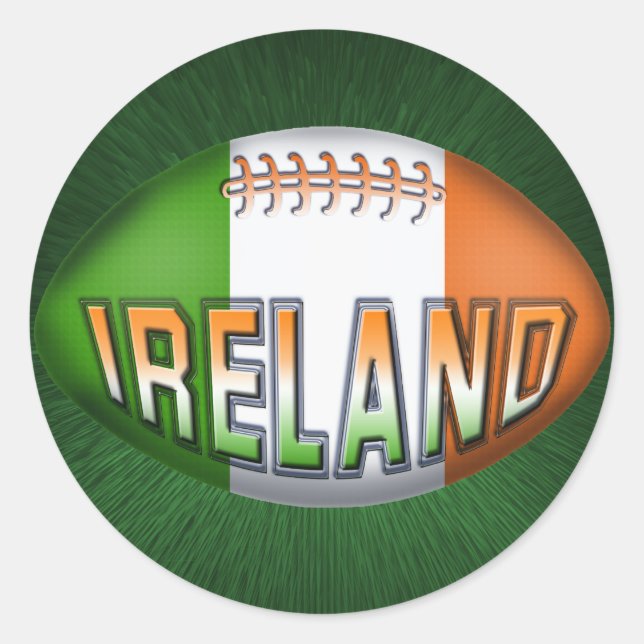 Sticker Rond Rugby d'Irlande (Devant)