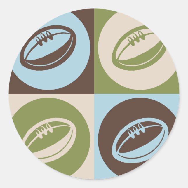 Sticker Rond Rugby Pop Art (Devant)