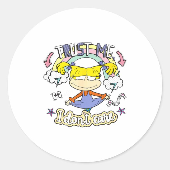Sticker Rond Rugrats Angelica Trust Me, I Don't Care  (Devant)