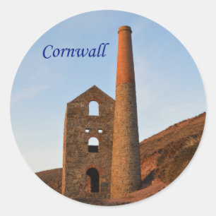 Sticker Rond Ruines de mines de la région Poldark Cornwall Angl