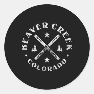 Sticker Rond Ruisseau Beaver Colorado Montagne de ski Ski Skieu