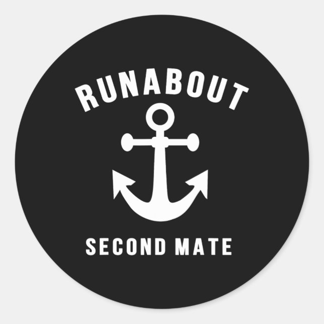 Sticker Rond Runabout Second Mate Petit Bateau Amateur de batea (Devant)