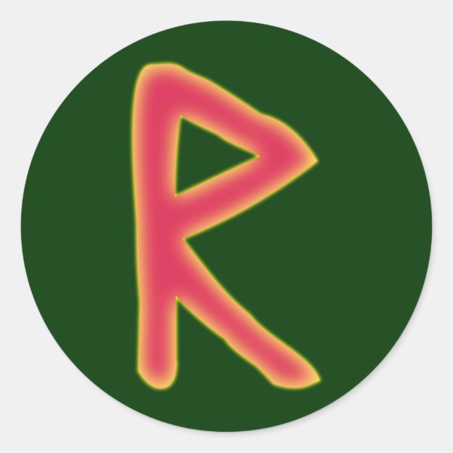 Sticker Rond rune Raidho Futhark (Devant)