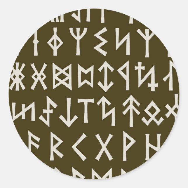 Sticker Rond Runes Futhark anciens (Devant)