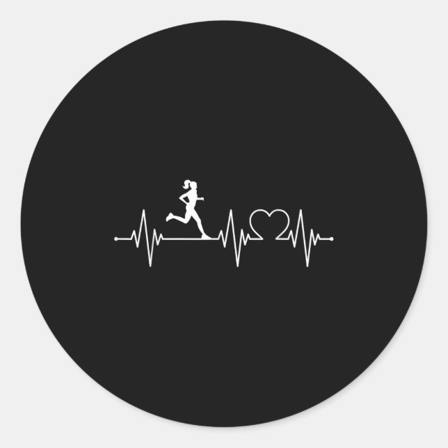 Sticker Rond Runners Heartbeat  (Devant)