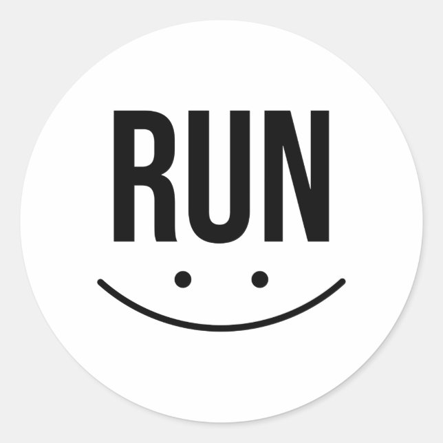 Sticker Rond Running drôle, Running art, Running sports (Devant)