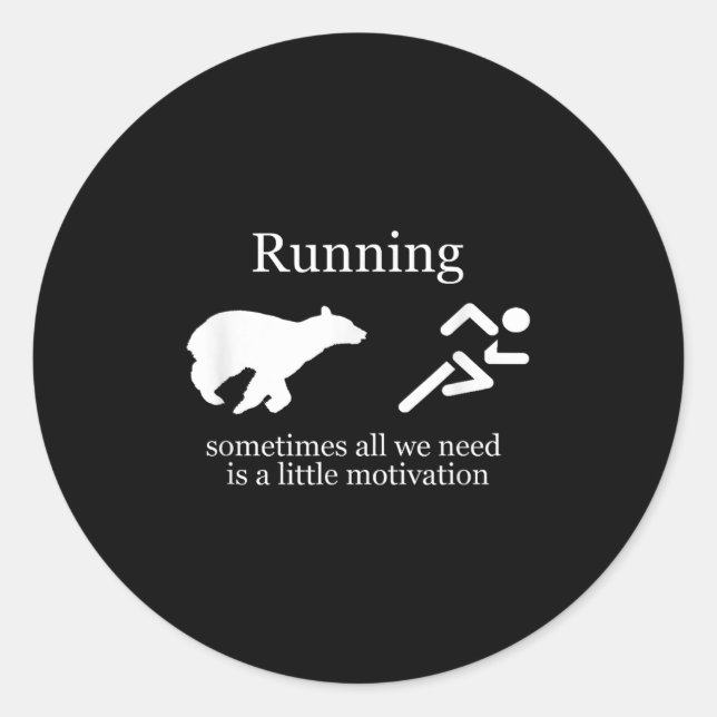 Sticker Rond Running. Motivation  (Devant)