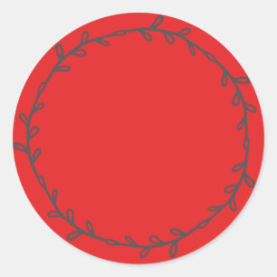 Sticker Rond Rural Fait Maison Rouge Clair Écrivez