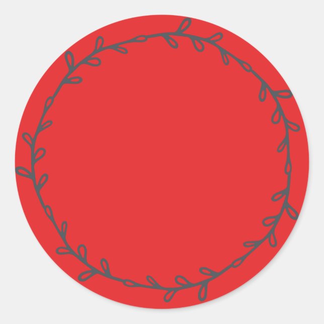 Sticker Rond Rural Fait Maison Rouge Clair Écrivez (Devant)