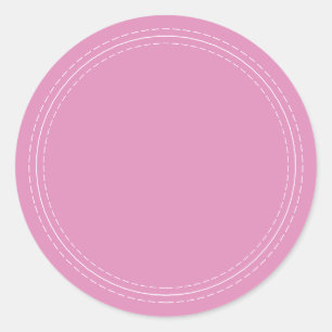 Sticker Rond Rural Fait Maison Simple Rose Fuchsia Écrivez Sur