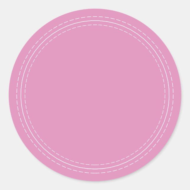 Sticker Rond Rural Fait Maison Simple Rose Fuchsia Écrivez Sur (Devant)