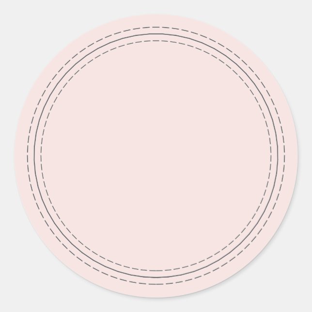 Sticker Rond Rural Fait Maison Simple Rose Pâle Écrivez Dessus (Devant)