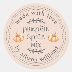 Sticker Rond Russe Citrouille maison épices Mix Peach Dust