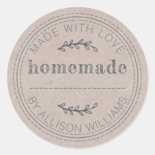 Sticker Rond Russe fait maison de la confiture de produits conf