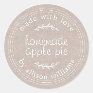 Sticker Rond Russe fait maison Produits de boulangerie Apple Pi
