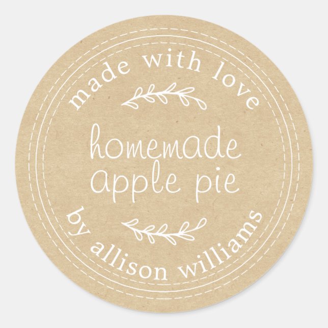 Sticker Rond Russe fait maison Produits de boulangerie Apple Pi (Devant)