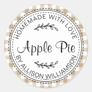 Sticker Rond Russe fait maison Produits de boulangerie Apple Pi