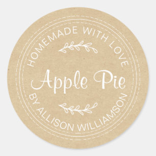Sticker Rond Russe fait maison Produits de boulangerie Apple Pi