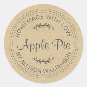 Sticker Rond Russe fait maison Produits de boulangerie Apple Pi