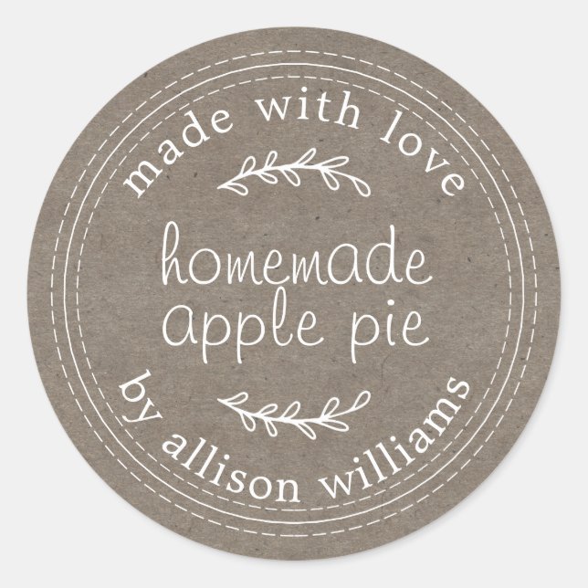 Sticker Rond Russe fait maison Produits de boulangerie Apple Pi (Devant)