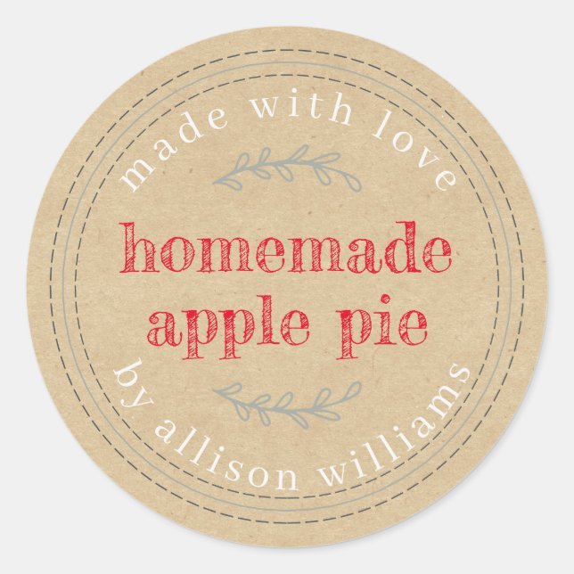 Sticker Rond Russe fait maison Produits de boulangerie Apple Pi (Devant)