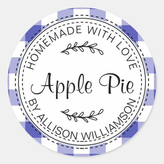 Sticker Rond Russe fait maison Produits de boulangerie Apple Pi (Devant)