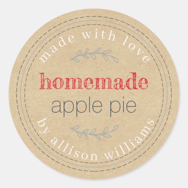 Sticker Rond Russe fait maison Produits de boulangerie Apple Pi (Devant)