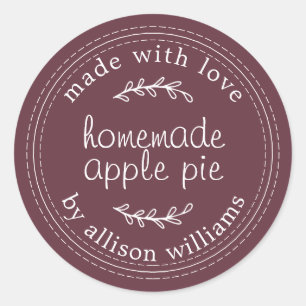 Sticker Rond Russe fait maison Produits de boulangerie Pomme Pi