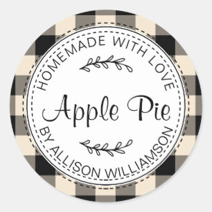 Sticker Rond Russe fait maison Produits de boulangerie Pomme ta