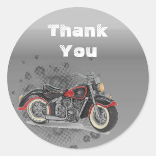 Sticker Rond Russe grunge Motorcyle Mariage Moker