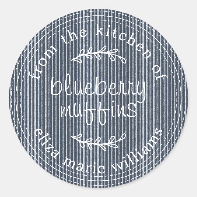 Sticker Rond Russe Moderne Produits Cuits Au Cuir Blueberry Muf (Devant)