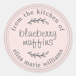 Sticker Rond Russe Moderne Produits Cuits Au Cuir Blueberry Muf