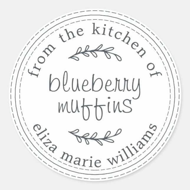 Sticker Rond Russe Moderne Produits Cuits Au Cuir Blueberry Muf (Devant)
